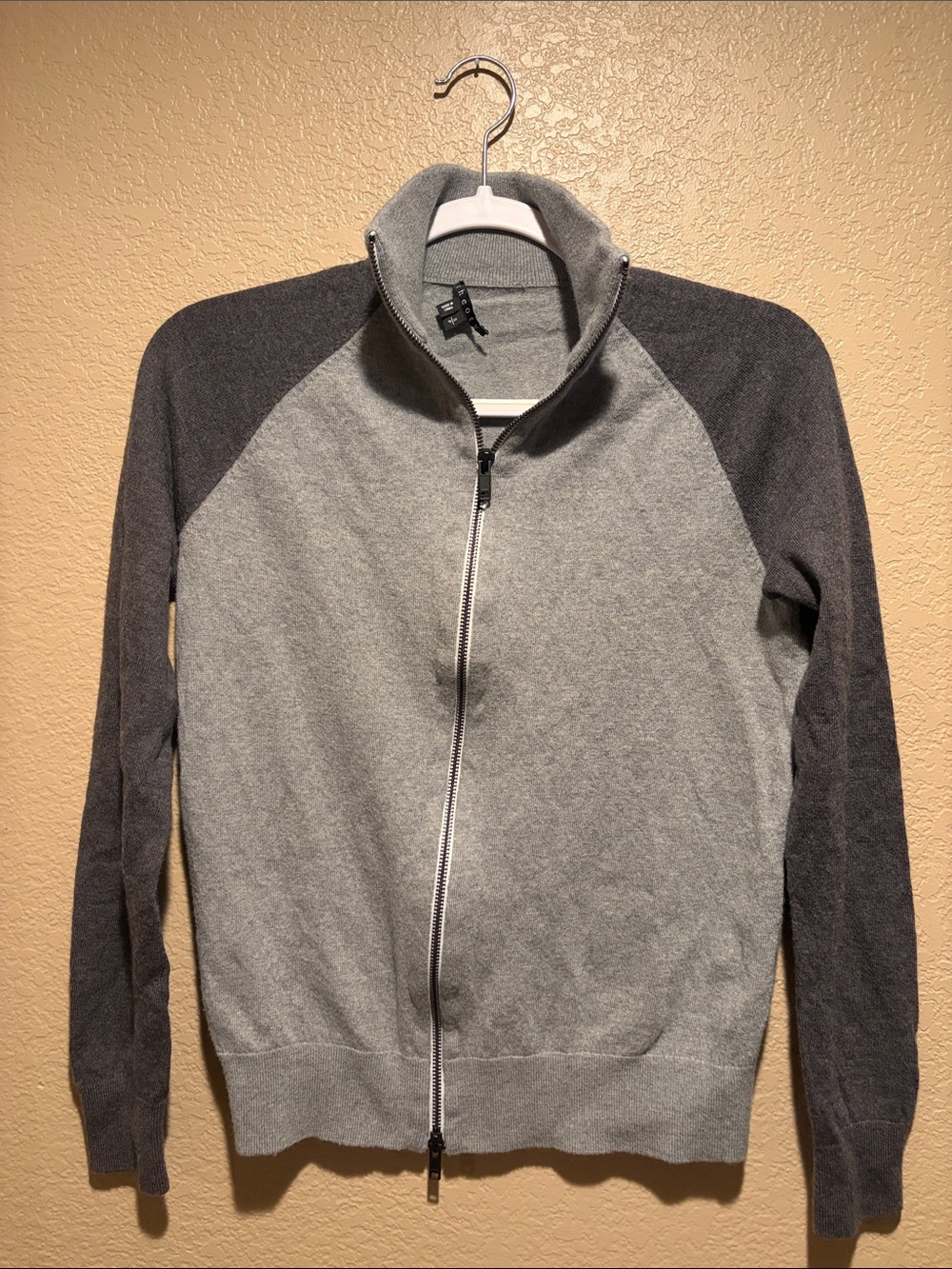 Theory Men's Two-Tone Gray Full-Zip Sweater